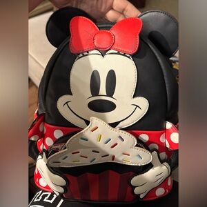 Loungefly Minnie Mouse Backpack with Cupcake Design